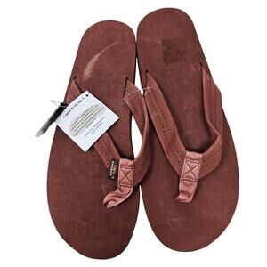 NEW Rainbow XXXL 13.5-15 Burgundy Red Leather Flip Flop Thong Sandal Casual